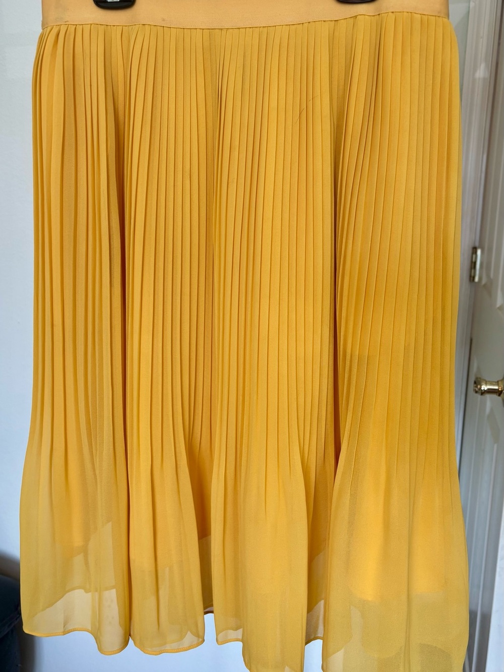 Pleated Circle Skirt in Sunny Yellow